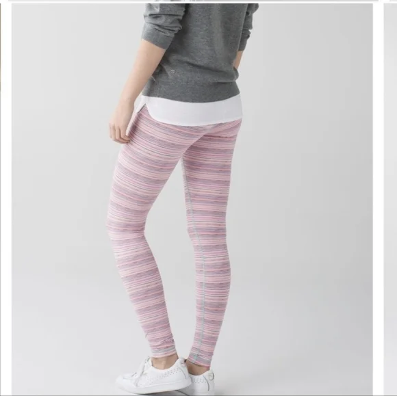Lululemon Wunder Under Pant III Luxtreme Cyber Stripe Flash Light Menthol Size 2 - Picture 3 of 11